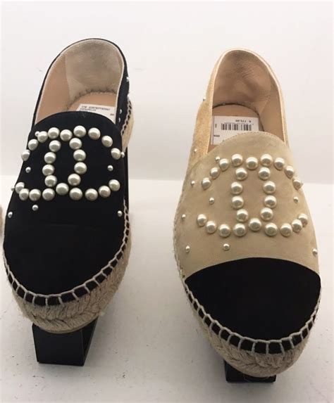 pearl chanel shoes|Chanel espadrilles price euro.